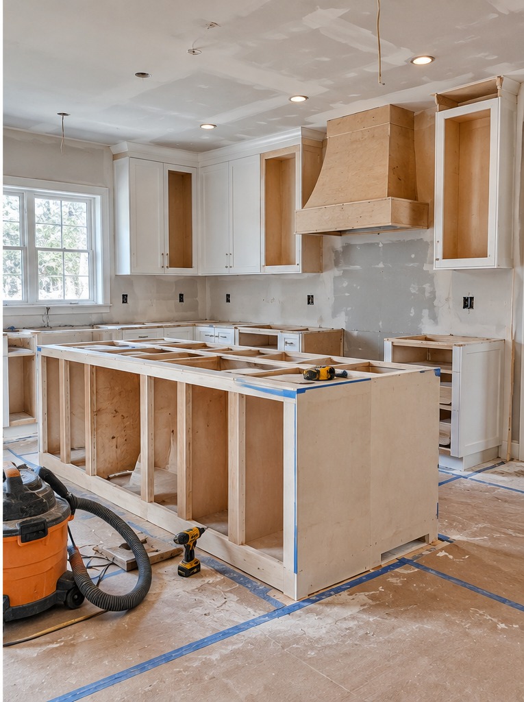 Illustrative kitchen remodeling project in progress for a Greater Boston renovation timeline article